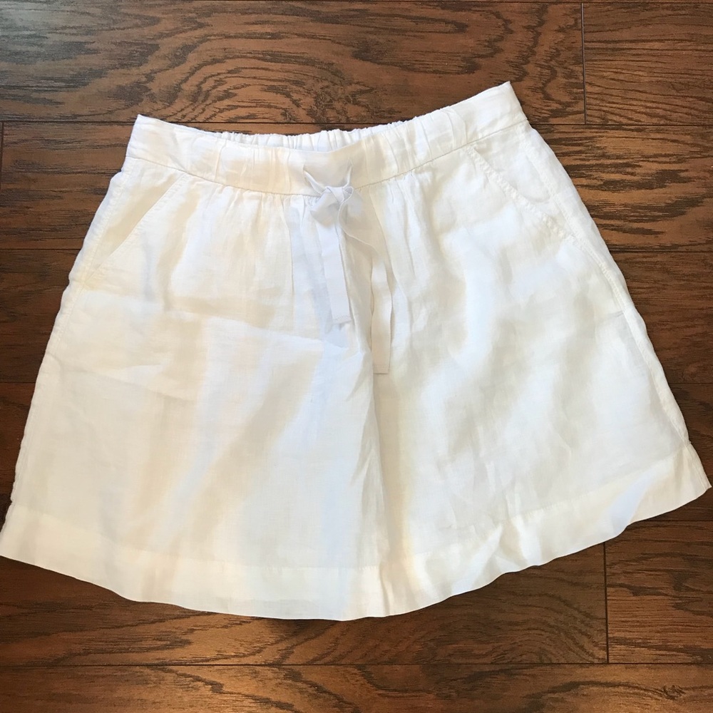 J. crew white linen skirt